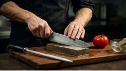 How to Sharpen Kitchen Knives to a Razor-Sharp Edge Using a Honing Steel and Whetstone